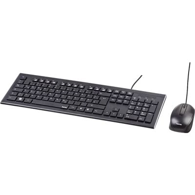 Conjunto Teclado e Rato Hama Cortino - QWERTY Português - Preto Conjunto Teclado e Rato Hama Cortino - QWERTY Português - Preto