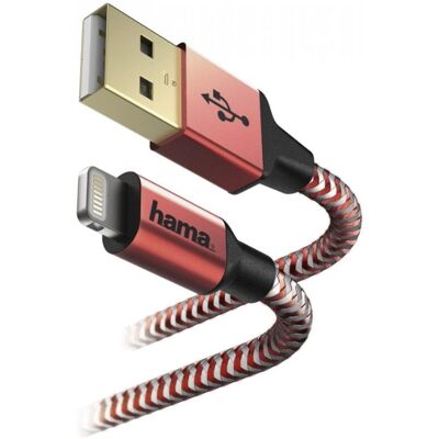 Hama Refleksyjny 1,5 m Kabel USB - Czerwony - USB 2.0, 20V, 3A, Szybkie ładowanie Hama Refleksyjny 1,5 m Kabel USB - Czerwony - USB 2.0, 20V, 3A, Szybkie ładowanie