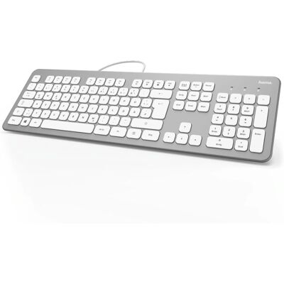 Hama KC-700 - Kabelgebundenes USB-Tastatur - Leise Tasten - Silber Hama KC-700 - Kabelgebundenes USB-Tastatur - Leise Tasten - Silber