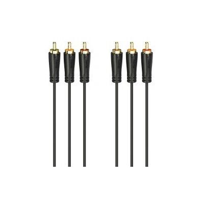 Cabo de Áudio HAMA, 3 m, RCA, Preto Cabo de Áudio HAMA, 3 m, RCA, Preto