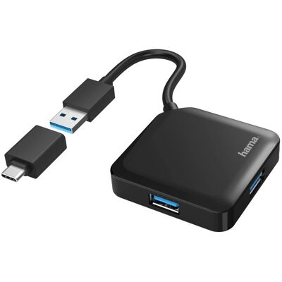 Hama USB-Hub 4 Ports Schwarz - USB Hub Hama USB-Hub 4 Ports Schwarz - USB Hub