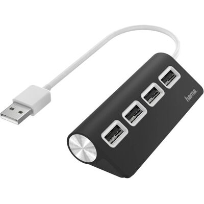 Hama 00200119 Hub USB - Preto - 4 Portas - USB 2.0 Hama 00200119 Hub USB - Preto - 4 Portas - USB 2.0