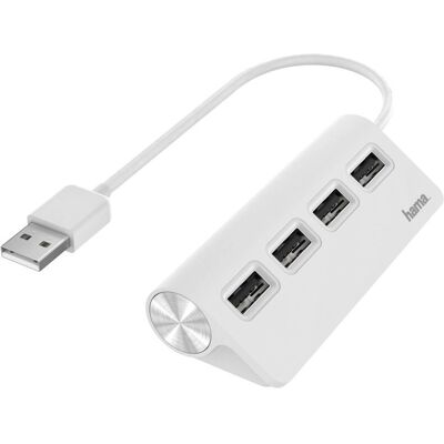 Hama USB Hub 4 Ports - USB 2.0, Weiß Hama USB Hub 4 Ports - USB 2.0, Weiß