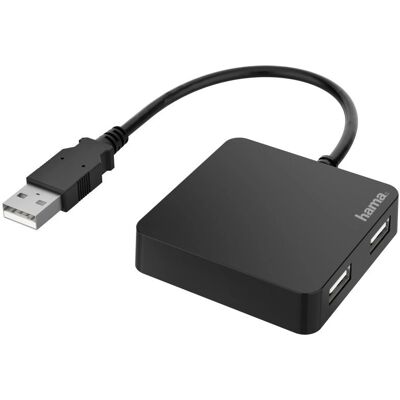 Hama 00200121 USB-Hub - 4 Ports, Schwarz Hama 00200121 USB-Hub - 4 Ports, Schwarz