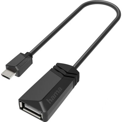 Adaptateur OTG Micro-USB vers USB Type-A Hama - Noir - Publicité Adaptateur OTG Micro-USB vers USB Type-A Hama - Noir - Publicité