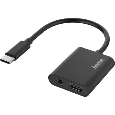 Hama 200319 Audio Adapter 2-in-1 USB-C - 3,5 mm Jack/USB-C - Stereo, Lataus Hama 200319 Audio Adapter 2-in-1 USB-C - 3,5 mm Jack/USB-C - Stereo, Lataus