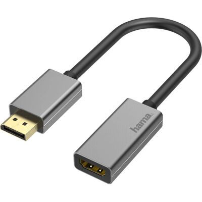 Hama Video-Kabeladapter - DisplayPort auf HDMI - Schwarz - 4K-Unterstützung Hama Video-Kabeladapter - DisplayPort auf HDMI - Schwarz - 4K-Unterstützung