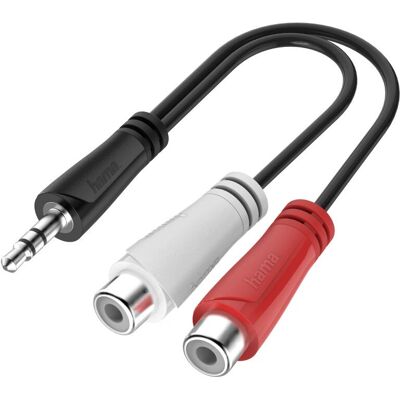 Hama 00200350 Audio Kabel - 0,15m Stereo Mini Jack zu RCA - Schwarz Hama 00200350 Audio Kabel - 0,15m Stereo Mini Jack zu RCA - Schwarz