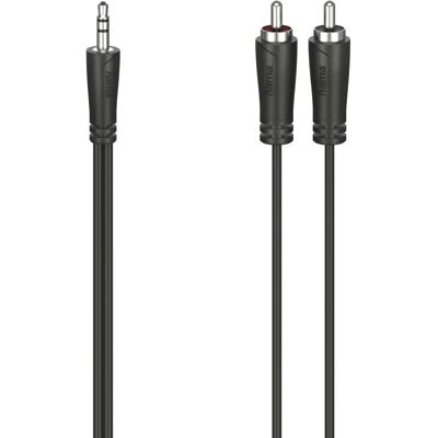 Hama 3m Äänikaapeli - 3,5mm to 2x RCA Musta Hama 3m Äänikaapeli - 3,5mm to 2x RCA Musta
