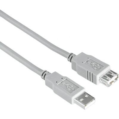Câble d'extension USB Hama - 1,5m - Gris - USB 2.0 - Publicité Câble d'extension USB Hama - 1,5m - Gris - USB 2.0 - Publicité