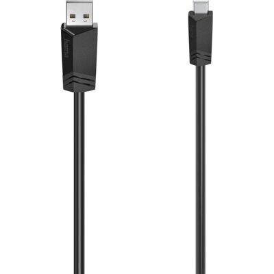 Kabel USB Hama 2.0 A - Mini USB B - Czarny Kabel USB Hama 2.0 A - Mini USB B - Czarny