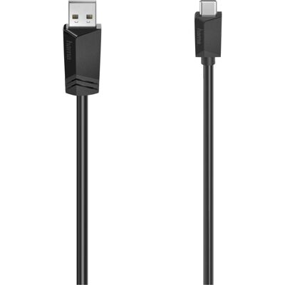 Hama USB-kabel - 1,5 m, Svart, USB 2.0, USB A till USB C Hama USB-kabel - 1,5 m, Svart, USB 2.0, USB A till USB C