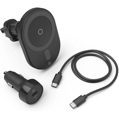 Carregador sem fio Hama MagCharge Car FC15 para iPhone 12/13 - Preto Carregador sem fio Hama MagCharge Car FC15 para iPhone 12/13 - Preto