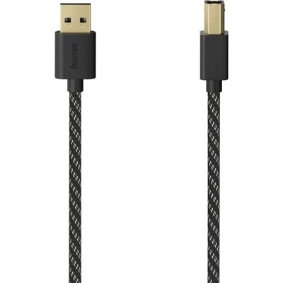Câble USB Hama - 1,5m, USB 2.0, Noir & Argent - Type de Produit - Publicité Câble USB Hama - 1,5m, USB 2.0, Noir & Argent - Type de Produit - Publicité