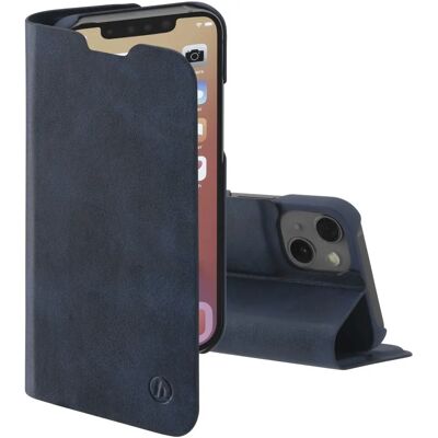 Coque Folio Bleue Hama pour iPhone 13 - Étui portefeuille durable - Publicité Coque Folio Bleue Hama pour iPhone 13 - Étui portefeuille durable - Publicité