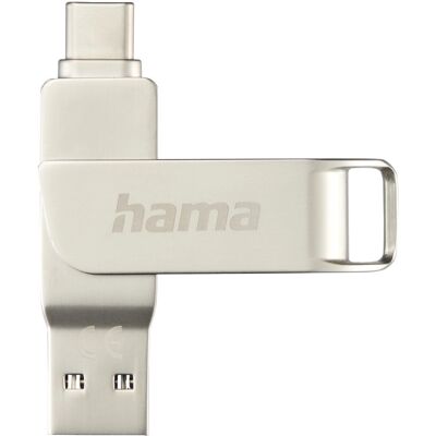 Hama C-Rotate Pro Pendrive USB - 128GB, Srebrny, USB-C & USB-A Hama C-Rotate Pro Pendrive USB - 128GB, Srebrny, USB-C & USB-A