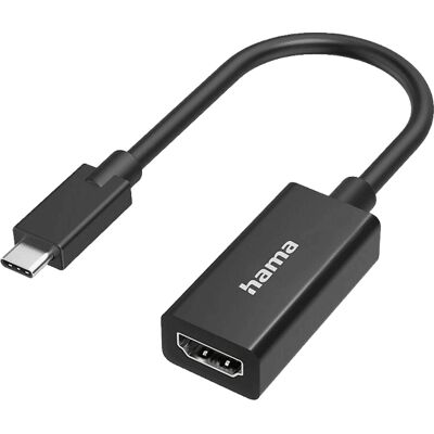 Hama USB C zu HDMI Adapter - Adapter, Schwarz, 4,5cm, 2 Anschlüsse Hama USB C zu HDMI Adapter - Adapter, Schwarz, 4,5cm, 2 Anschlüsse