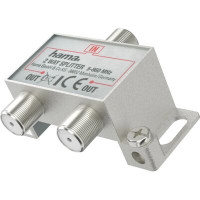 Hama Breitband-Kabelverteiler 2-fach - Silber Hama Breitband-Kabelverteiler 2-fach - Silber
