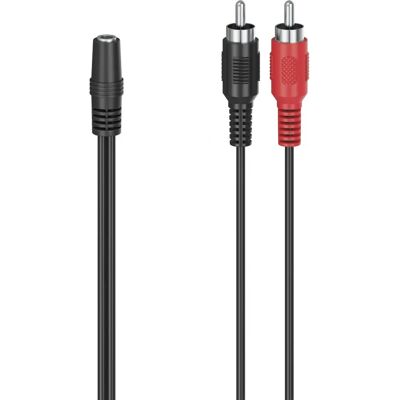 Hama Modèle 00116011 - Câble audio 3,5mm à 2 RCA - Noir - Publicité Hama Modèle 00116011 - Câble audio 3,5mm à 2 RCA - Noir - Publicité