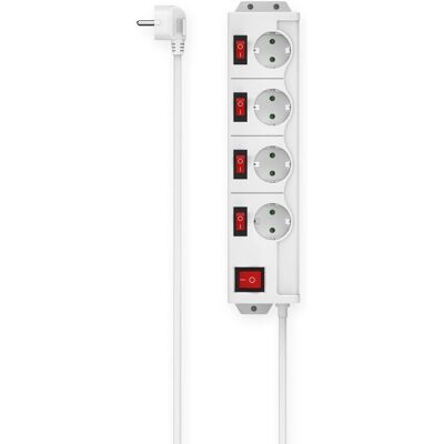 Hama 00223121 Extensión de energía - 4 tomas, 1.4m, Blanco Hama 00223121 Extensión de energía - 4 tomas, 1.4m, Blanco