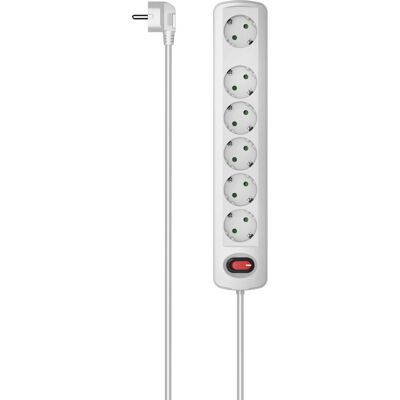 Hama 00223057 Förgreningsdosa - 6 uttag, kabel 1,5 m, vit Hama 00223057 Förgreningsdosa - 6 uttag, kabel 1,5 m, vit