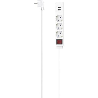 Hama Steckdosenleiste 1,4 m, 3-fach, USB-A 17W, Schalter, Weiß Hama Steckdosenleiste 1,4 m, 3-fach, USB-A 17W, Schalter, Weiß