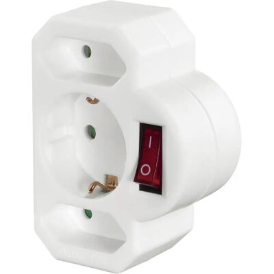 Hama 00223217 Enchufe Adaptador - Enchufe, Blanco, 3-Vías, Tipo C Hama 00223217 Enchufe Adaptador - Enchufe, Blanco, 3-Vías, Tipo C