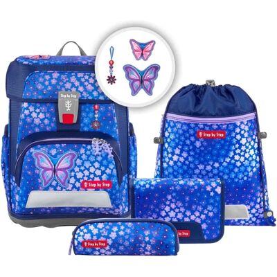Sac scolaire Step by Step CLOUD - Ensemble de 5 pièces, Léger, Réglable, Écologique - Publicité Sac scolaire Step by Step CLOUD - Ensemble de 5 pièces, Léger, Réglable, Écologique - Publicité