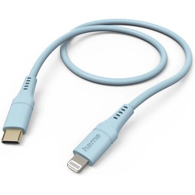 Hama 1,5 m Elastyczny kabel USB-C Lightning Niebieski Hama 1,5 m Elastyczny kabel USB-C Lightning Niebieski