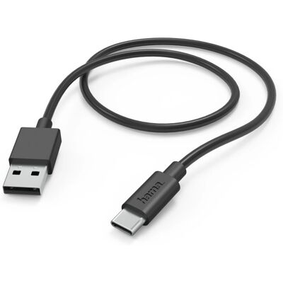 Hama USB-kaapeli 1m Musta - USB 2.0, USB A to USB C Hama USB-kaapeli 1m Musta - USB 2.0, USB A to USB C