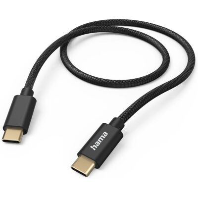 Hama Fabric USB-kabel - 1,5 m - USB 2.0 - USB C - Svart Hama Fabric USB-kabel - 1,5 m - USB 2.0 - USB C - Svart