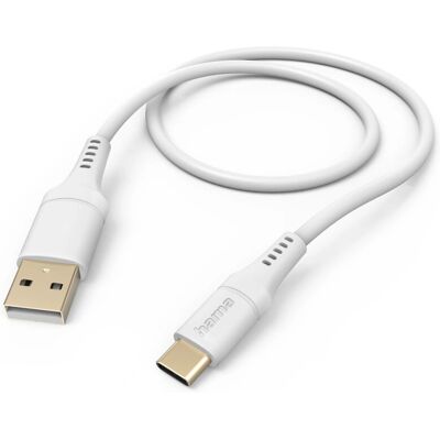 Hama Flexibele USB-kabel - 1,5 m, USB A naar USB C - Wit Hama Flexibele USB-kabel - 1,5 m, USB A naar USB C - Wit