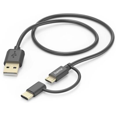 Hama USB-kabel 1m Micro-USB B & USB-A Svart Hama USB-kabel 1m Micro-USB B & USB-A Svart