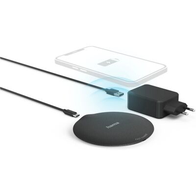 Hama QI-FC15 Metal Draadloze Lader - Smartphone, Zwart Hama QI-FC15 Metal Draadloze Lader - Smartphone, Zwart