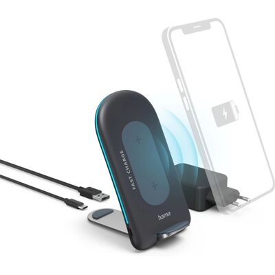 Hama QI-FC15S Set de Încărcare Fără Fir - Încărcare Rapidă Smartphone Negru Hama QI-FC15S Set de Încărcare Fără Fir - Încărcare Rapidă Smartphone Negru