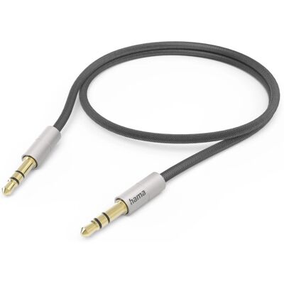 Hama AluLine Audiokabel - 0,5 m, 3,5 mm, Schwarz/Silber Hama AluLine Audiokabel - 0,5 m, 3,5 mm, Schwarz/Silber