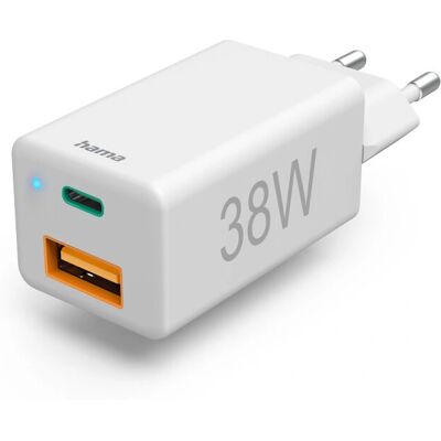 Hama 00201640 Valkoinen Kaks USB Nopeasti Lataaja Hama 00201640 Valkoinen Kaks USB Nopeasti Lataaja