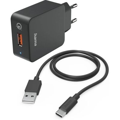 Hama 00201625 Nopea laturi - USB-C & Qualcomm QC3.0 älypuhelimille & tabletteille Hama 00201625 Nopea laturi - USB-C & Qualcomm QC3.0 älypuhelimille & tabletteille