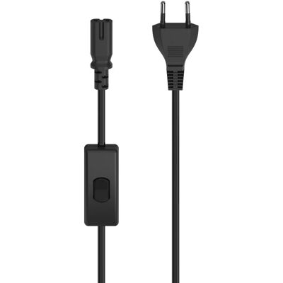 Kabel zasilający Hama - 2 m, czarny, Euro 8, C7, przełącznik Kabel zasilający Hama - 2 m, czarny, Euro 8, C7, przełącznik