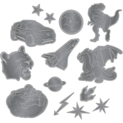Step by Step 213399 Reflektierendes Sticker-Set Rot-Schwarz - Kinderaufkleber Step by Step 213399 Reflektierendes Sticker-Set Rot-Schwarz - Kinderaufkleber