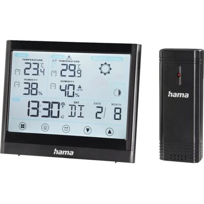 Hama Full Touch Időjárásállomás - Vezeték nélküli érzékelő, Érintőképernyő, Beltéri/kültéri hőmérséklet, Időjárás-előrejelzés, 3 érzékelő Hama Full Touch Időjárásállomás - Vezeték nélküli érzékelő, Érintőképernyő, Beltéri/kültéri hőmérséklet, Időjárás-előrejelzés, 3 érzékelő