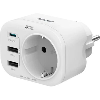 Hama 00223342 Przedłużacz zasilania - 20W - Biały Hama 00223342 Przedłużacz zasilania - 20W - Biały