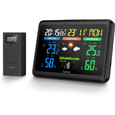 Hama 00185861 Pogoda stacja - Bezprzewodowy czujnik, Kolorowy LCD, Temperatura i Wilgotność Hama 00185861 Pogoda stacja - Bezprzewodowy czujnik, Kolorowy LCD, Temperatura i Wilgotność