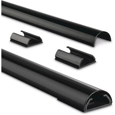 Hama Organizador de cables - Canal de aluminio semicírculo negro 110 cm Hama Organizador de cables - Canal de aluminio semicírculo negro 110 cm