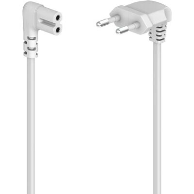 Hama 00221100 Netzkabel - 3 m, Weiß, Euro-Stecker, Gewinkelt Hama 00221100 Netzkabel - 3 m, Weiß, Euro-Stecker, Gewinkelt