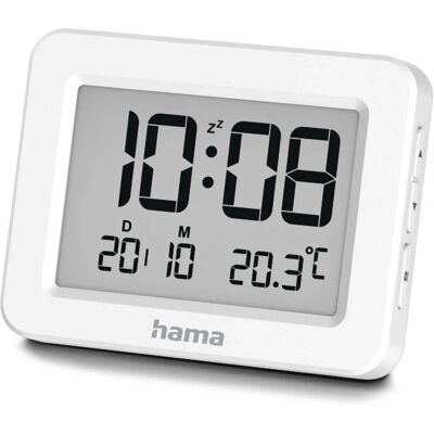 Réveil Numérique Blanc Hama - 12/24h, Temp, Snooze - Publicité Réveil Numérique Blanc Hama - 12/24h, Temp, Snooze - Publicité