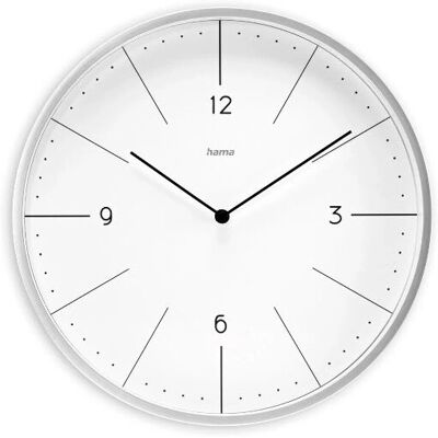 Hama Sardinia Quartz Clock Grey White - Wall Clock Hama Sardinia Quartz Clock Grey White - Wall Clock