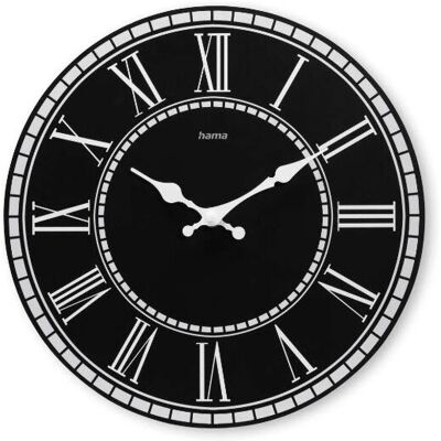 Hama Rab Round Black Quartz Clock - Clock Hama Rab Round Black Quartz Clock - Clock