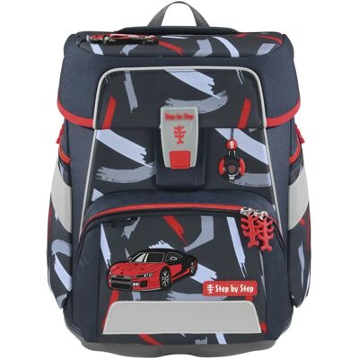 Ensemble de sac à dos scolaire gris et rouge Step by Step avec design SPACE - Publicité Ensemble de sac à dos scolaire gris et rouge Step by Step avec design SPACE - Publicité