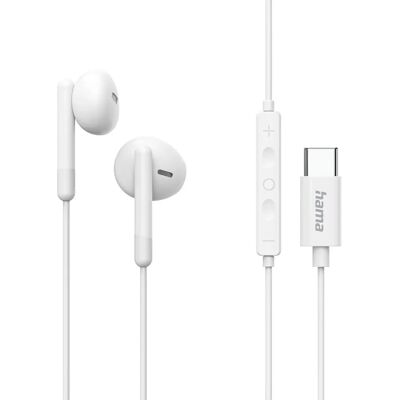 Hama Classy Headset - Bekabelde in-ear voor bellen/muziek USB-C Wit Hama Classy Headset - Bekabelde in-ear voor bellen/muziek USB-C Wit
